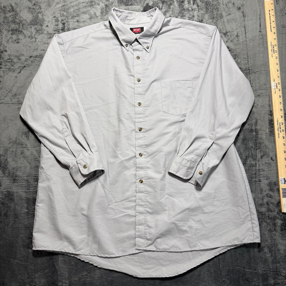 Red Kap Button-Down Shirt Mens 3XL Gray‎ SP90SV4
